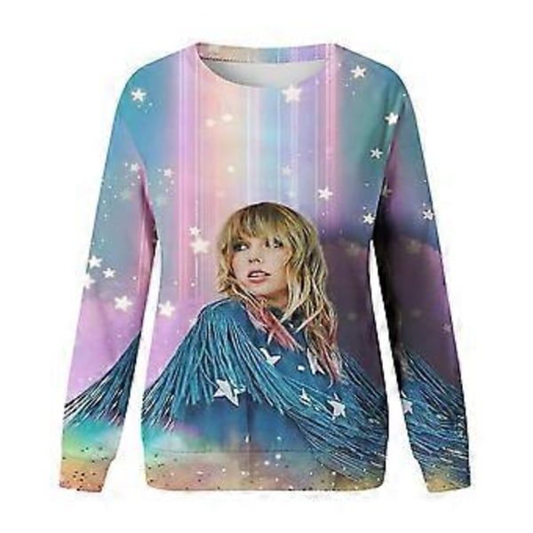 Taylor Swift Trykt Sweatshirt Swiftie Oversized Koncert T-shirts Bluse Casual Crewneck Langærmet Pullover Toppe Til Fans Gave(XL A)