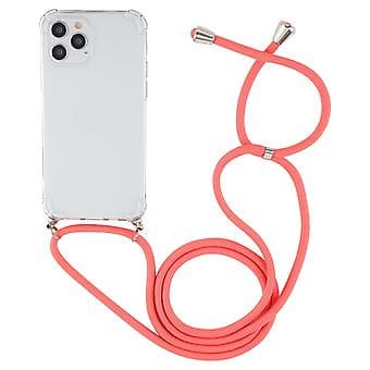 Neljän kulman TPU-kotelo narulla iPhone 15 Plus:lle (Punainen)