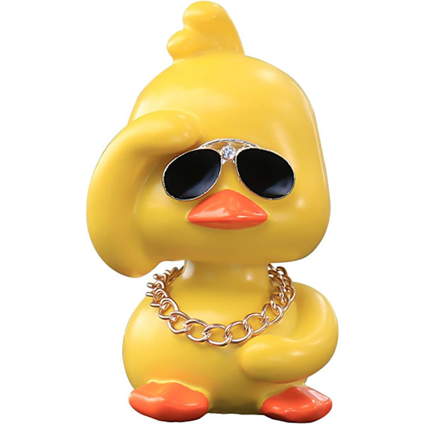 Sød gul andelegetøjsbilpynt Cool Duck Car Dashboard D