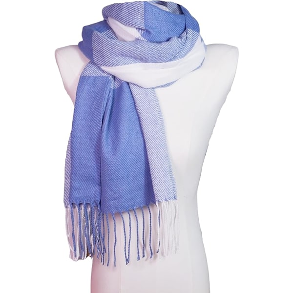Dametøjsscarf Langt Sjal Vinter Tyk Varmt Strikket Stort Tartan Sjal