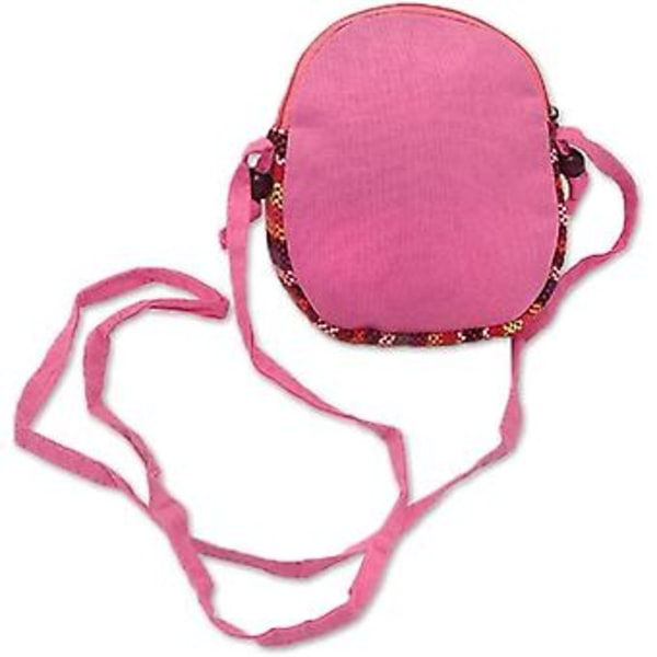 Sød Pigepung Mini Diagonal Taske Møntpunger Til Småbørn Trompet Tegneserie Dyr Bohemian Håndlavet Lærred Afslappet Tegnebog Nøgleetui Sød Hundelegetøj (pink)
