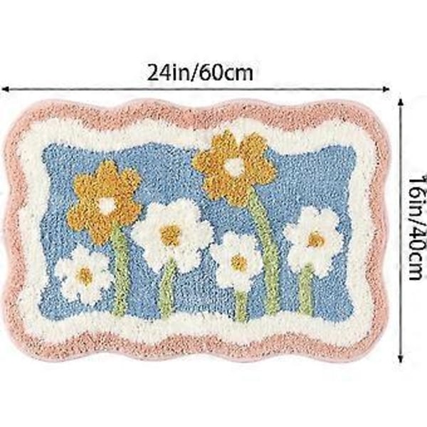 Badrumsmattor, Mjuka Monstera-Blad Badmattor för Badrumsgolv Halksäkra, Tvättsbara Badmattor Set 16\"x24\", Vattenabsorberande & Hållbara Duschgolvmattor
