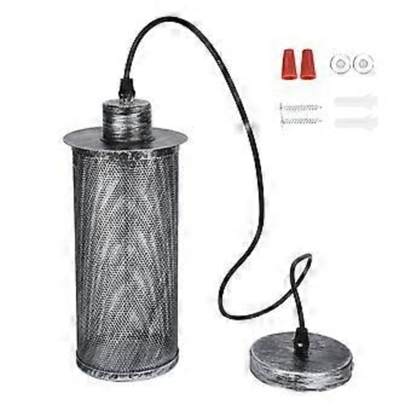 Industriell Mesh Lampskärm E27 Järnkonst Hänglampa Skärm för Bar Café AC85265V Retro Silver