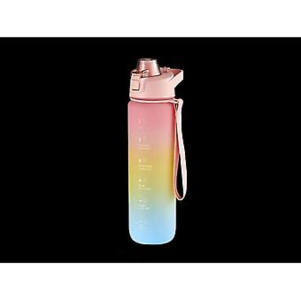 JUSCH Jano-sammuttava esine ulkoilun urheilun kylmävesipullo kuntoilu kannettava juomavesiplastipullo [1000ML] urheilupullo (kirsikka