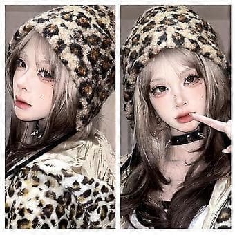 Leopard Fiskarhattar för Kvinnor Mode Varm Öronlapp Hinkhatt Höst Vinter Hatt Trendig Hatt för Utomhusaktiviteter leopard grå (leopard grå)
