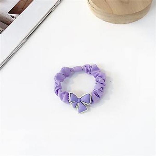JUSCH 6 st hårband Hög Elastisk Hästsvans Hårförband för Kvinnor Flickor Lila Serie Tunntarm Hårband---Rosett,WZ-313R