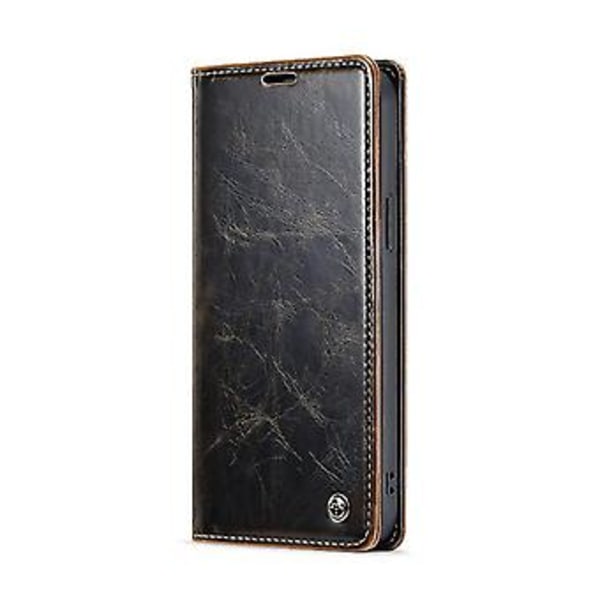 Til Iphone 12 Pro Max Caseme 003 Crazy Horse Texture Læder Telefon Cover (sort)