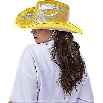 Lysende Space Cowboy Cowgirl Hatt (Gull)