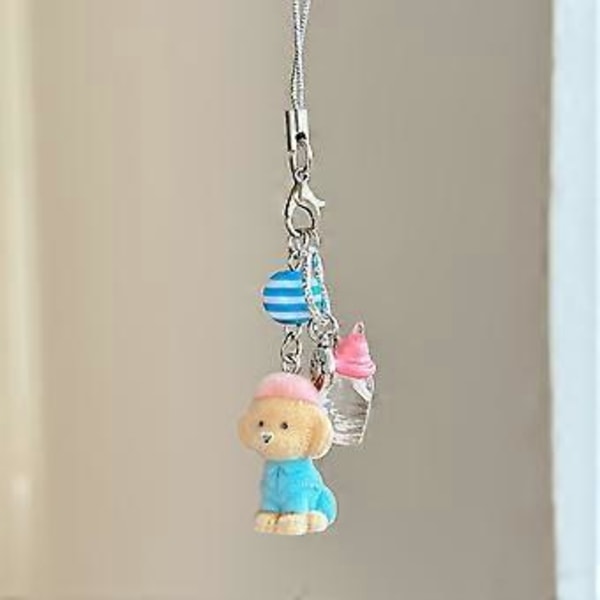 Charm Hundetema Telefon Charm Bærbar Nøglering Dekorationer Hunde Nøgleholder Hængende Ornament Egnet til Daglig Brug (flaske lanyard)