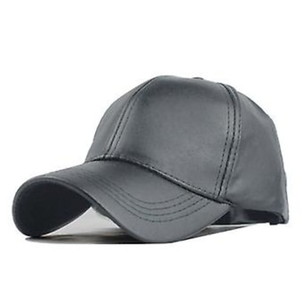 Miesten ja naisten PU-nahkaiset baseball-liput Snapback Hip-hop Urheilu Rento Säädettävät Piikilliset Hatut (Harmaa)