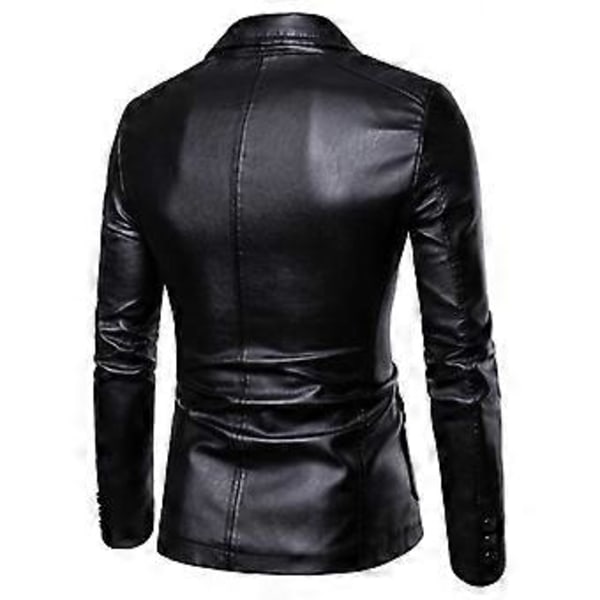 Kevät- ja syysmiesten PU-nahkatakki business casual -tyyliin (3XL Musta)