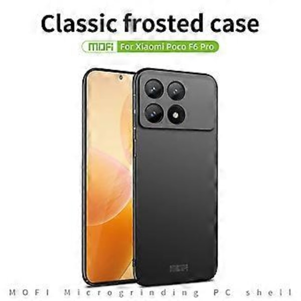 Matta PC-kotelo Xiaomi Poco F6 Pro:lle (Musta)