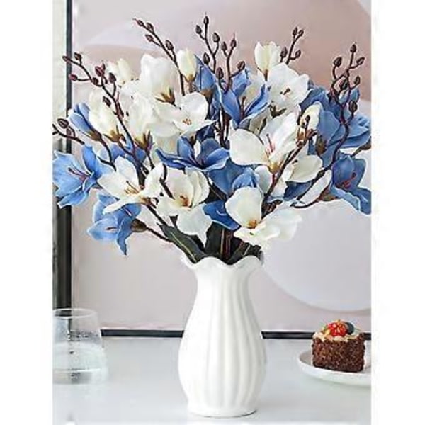 Ny Opgradering Simulation Buketter Kunstige Magnolia Blomster Dekoration Livagtigt Kunstværk Havepynt Naturlig Til Hjem Bryllup( )