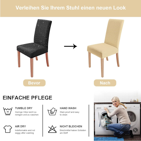 Stolskydd 4 stycken, stretchiga matstolsöverdrag moderna stolskydd