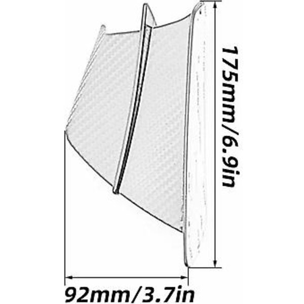 Motorcykel Aerodynamisk Forklap Motorcykel Vinge Sidespoiler Spoiler Til Ya-ma-ha YZF R1 R25 Ninja H2 H2R B-M-W S1000RR Hon-da H2 ABS (Farve: Mat Ca