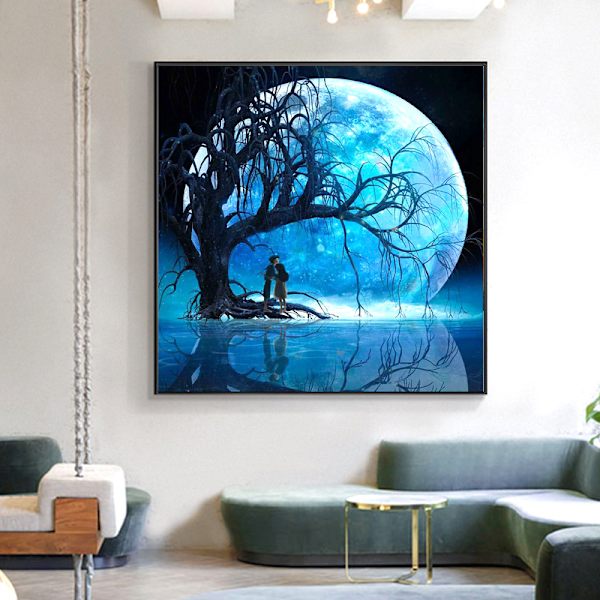 (30x40cm)Uusi 5D timanttimaalausmaisema täysi timanttiristi