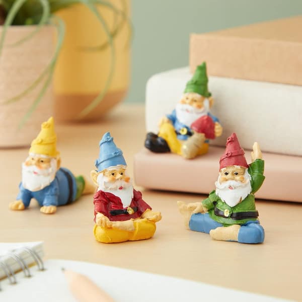 4 stk. Mini Have Nisser, Udendørs Fe Miniature Statue Acces