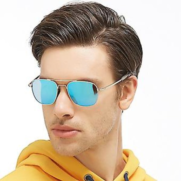 Klassiset ulkoiluun sopivat UV400 polarisoidut miesten aurinkolasit, retro-ajolasit (Gun & Gray)
