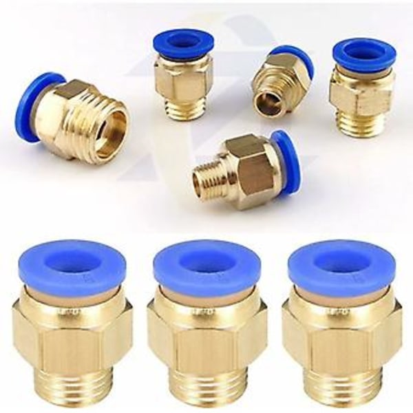 10 stk Luft Hurtigkobling Pneumatiske Fittings Kobling Hurtigkoblinger Dia. 6mm til Autoindustrien PT1/4