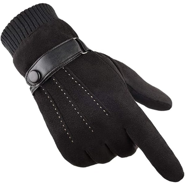 Black-Winter Warm Touchscreen-handskar för män Kvinnor Thermal S