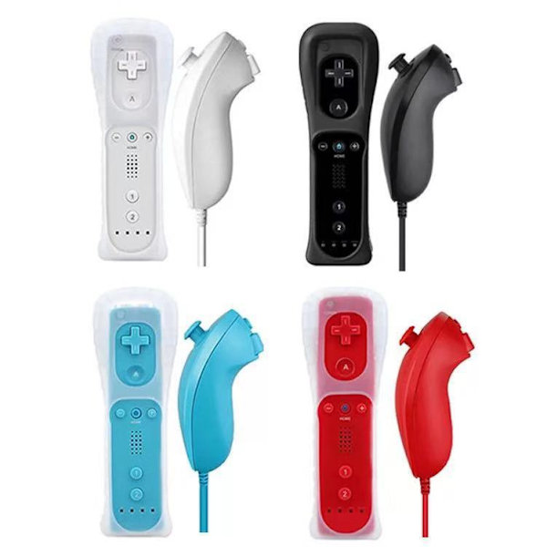 Fjernkontroll Kompatibel med Wii, Innebygd 2 i 1 Fjernkontroll Moti