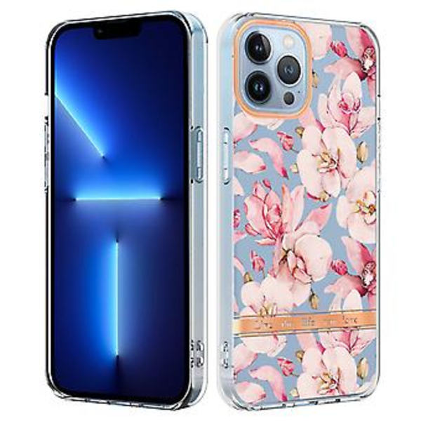 Blommor och Växter Serie TPU-fodral för iPhone 15 Pro (Rosa)
