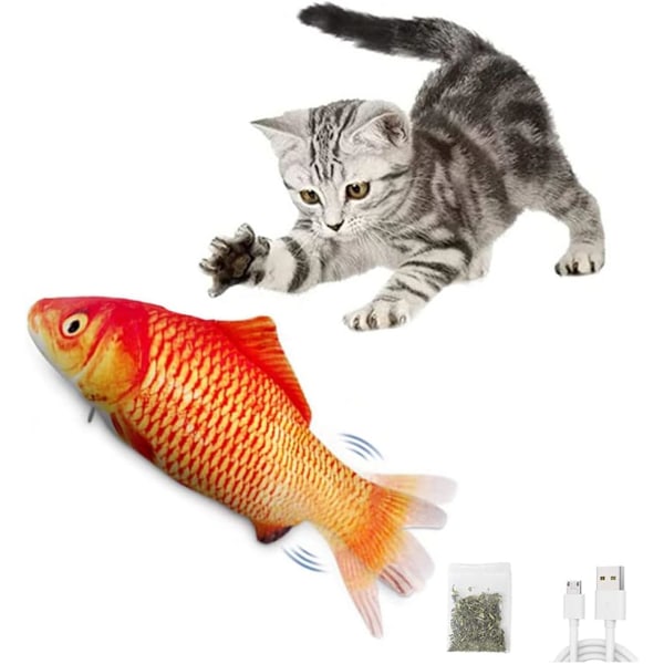 Colording Moving Cat Kicker Fish Toy 30cm Funny Interactive Pets