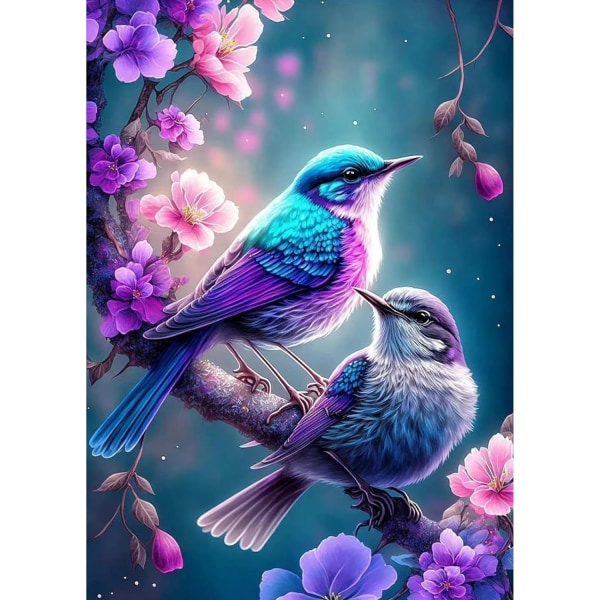 5D diamond painting flowers and birds series 30x40cm (style 2)