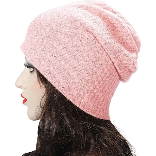 Jersey Beanies Tynd Nathat til Kvinder Mænd，pink