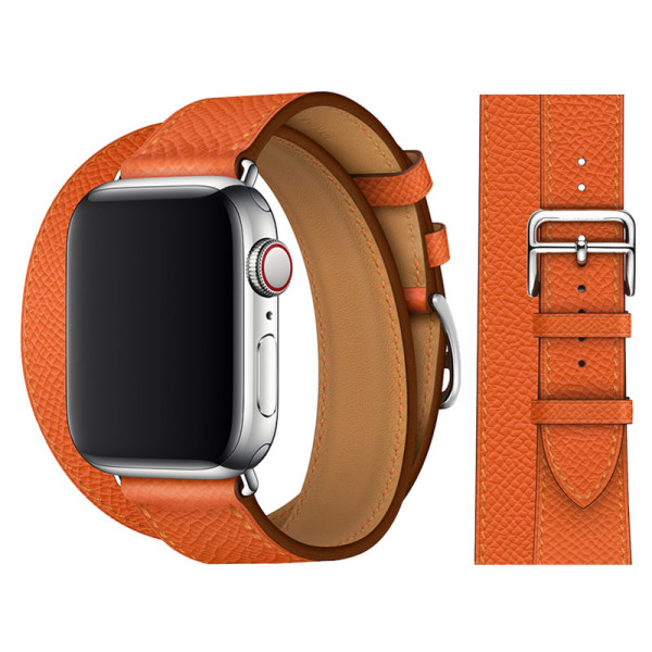 Oranssi rannekoru Yhteensopiva Apple Watch 41mm 40mm 38mm Cuir