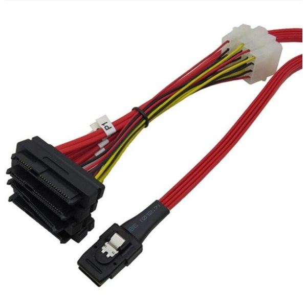 Mini SAS36P SFF 8087 - SAS29P SFF-8482 -kiintolevyjohto, siirtokaapeli, MINI SAS -datakaapeli, 1 m