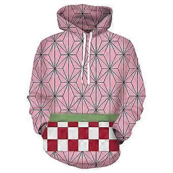 Børne Anime Demon Slayer Cosplay Hoodie Voksen Tanjirou Nezuko Trøje (M Kamado Nezuko)