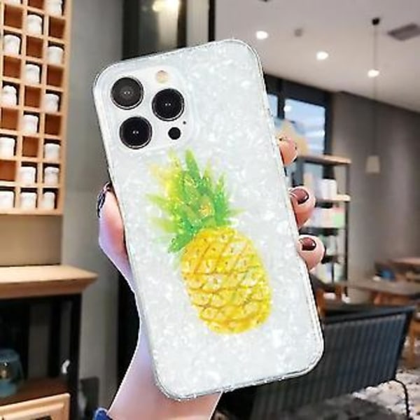 For iPhone 15 Pro Imd Shell Mønster Tpu Telefonveske (Ananas)