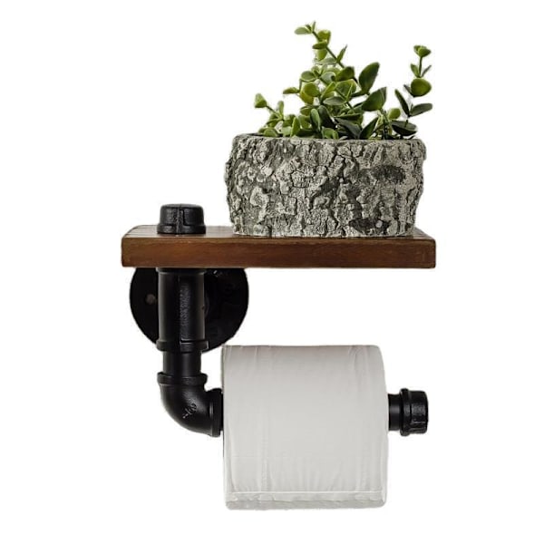 Toalettpappershållare Retro Design Metallrör Hyllförvaring Set med