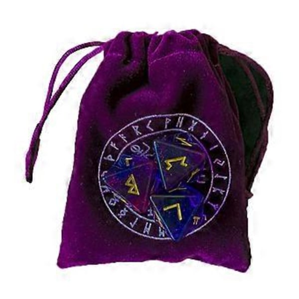 3 stk. 8-sidet rune terninger harpiks assortert polyhedral terning sett spådom bord roll party kort spille spill leketøy (lilla A)