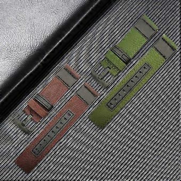 Klockarmband Förtjockat Stark Tålighet Snabbkoppling 20mm/22mm Universellt Armbandsur Nylonrem Kompatibel Samsung S3/S2 (22 mm Mörkbrunt Kaffe)