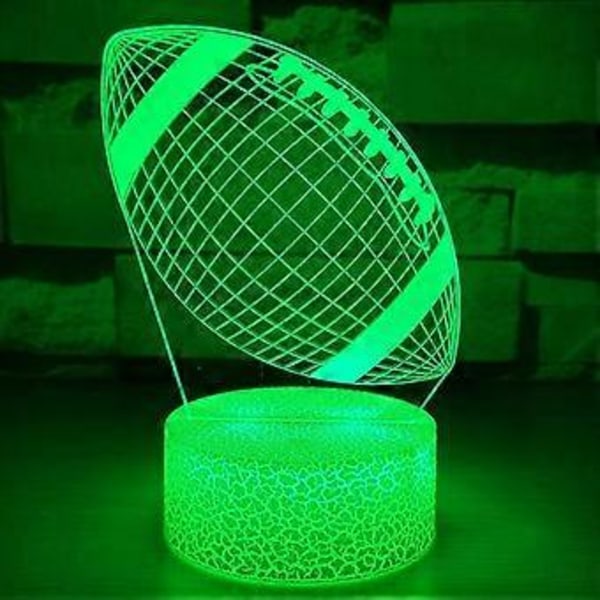 7 Farver 3D Illusion Lys Lampe Automatisk Gradvist Skiftende 3D Natlys | Hjem Værelse Dekoration Bordlampe | Julegave Fødselsdag (Fodbold Led Lys)