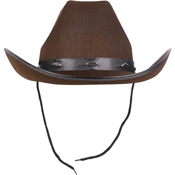 Cowboyhatt med glidelås, cowboyhatt for menn og kvinner, filt cowboy