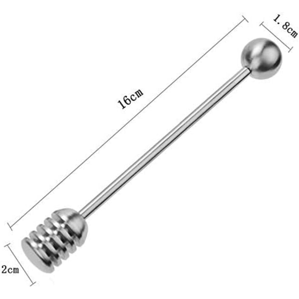 2 stk 304 rustfritt stål honningskje, sirupdipper serveringsstav S