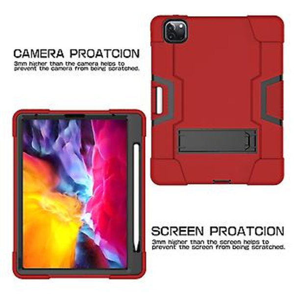 Tabletskal för iPad Pro 12.9 (2018) / (2020) (Röd  Svart)