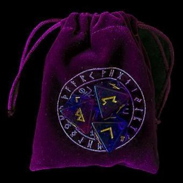 3 stk. 8-sidet rune terninger harpiks assortert polyhedral terning sett spådom bord roll party kort spille spill leketøy (lilla A)