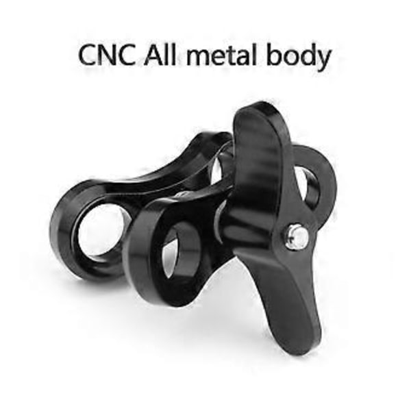 Dykke 2 Hull Svingbart Klips for Go Pro Ball Mount Holder for Butterfly Clamp (Svart)