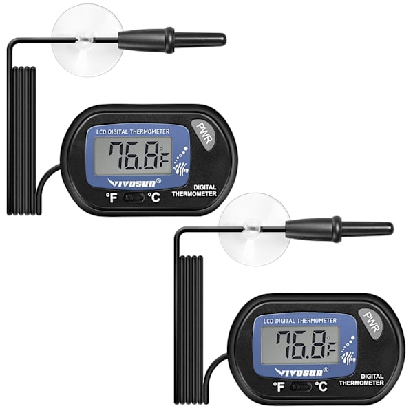2 stk. LCD digitalt akvarie termometer fisketank vand Terr
