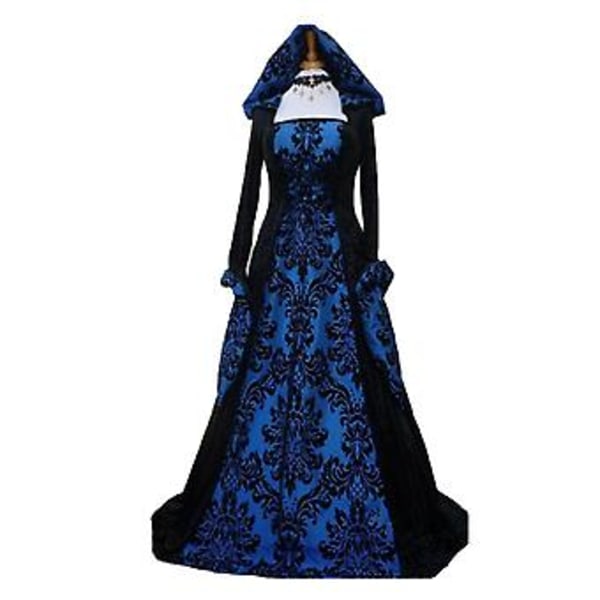 Bedste Tilbud - Halloween Dame Renaissance Middelalder Kostume Fancy Kjoler Cosplay 100% NY 52% RABAT (XL Blå)