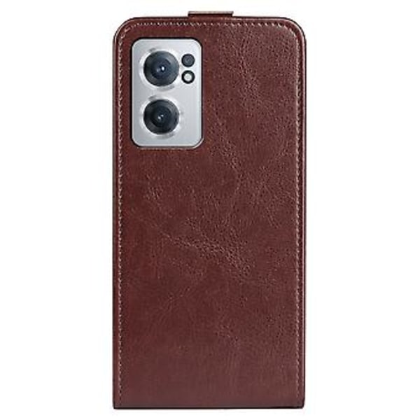 R64 Vertikalt Vändbart Läderfodral För OnePlus Nord CE 2 5G (Brun)