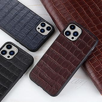 Telefonveske i krokodille-tekstur for iPhone 14 Plus