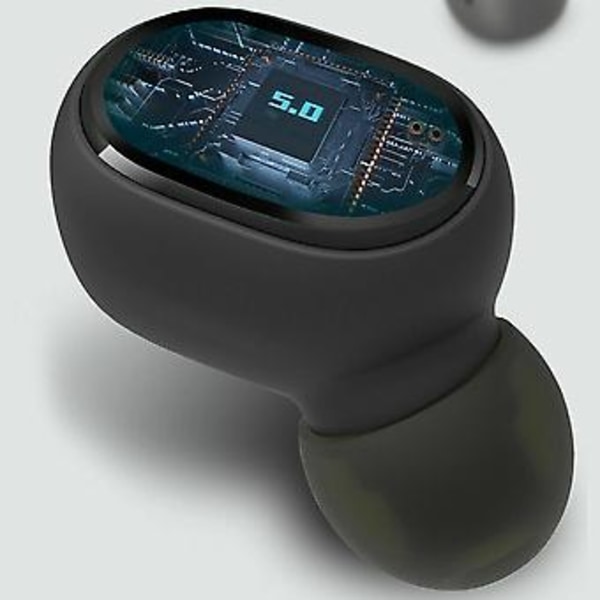 M16 bluetooth 5.1 Ørepropper Headset LED Display IPX7 Vandtætte Sports Høretelefoner (E6S-Sort)