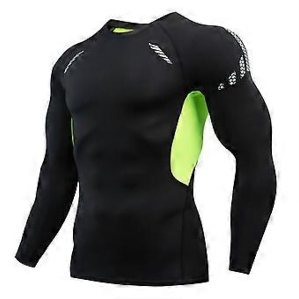 Sports- og fitnesstights herre langærmet hurtigtørrende toppe løb basketball træning sweatshirts plus fløjl T-shirts (XL)