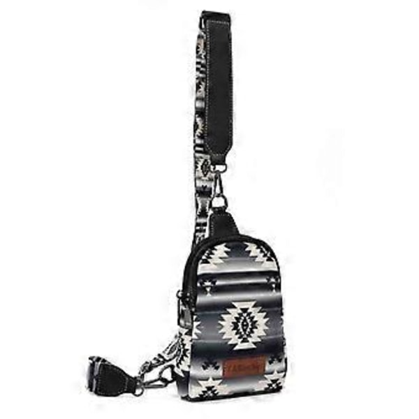 Crossbody Sling Tasker til Kvinder Cross Body Taske med Aftagelig Rem (sort)