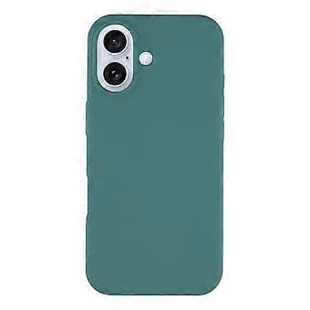 Kompatibelt iPhone 16 Deksel Solid Silikon Støtsikkert Telefon Bakdeksel (Mørkegrønn)